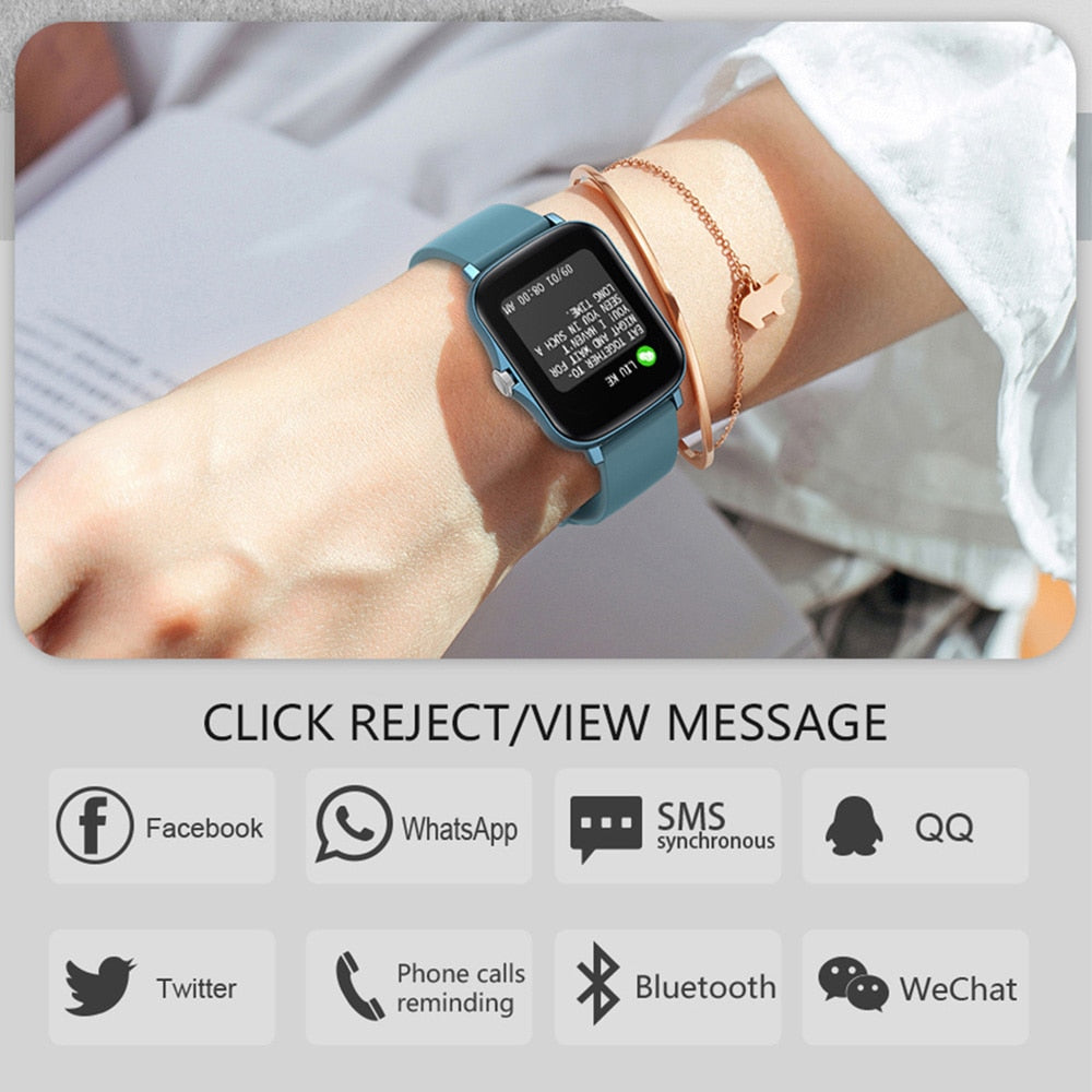 Reloj inteligente P8 Plus de 1,69 pulgadas para hombre y mujer, con pantalla táctil completa, rastreador de actividad física, resistente al agua IP67, GTS 2, compatible con teléfonos Xiaomi.