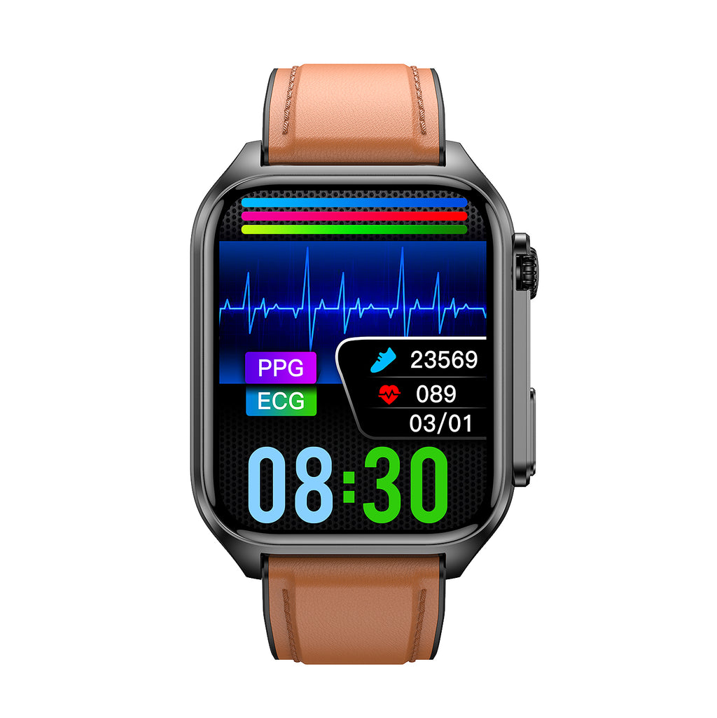 Montre Connectée TK12 ECG – Suivi Santé, Fréquence Cardiaque, Sommeil & Appels Bluetooth
