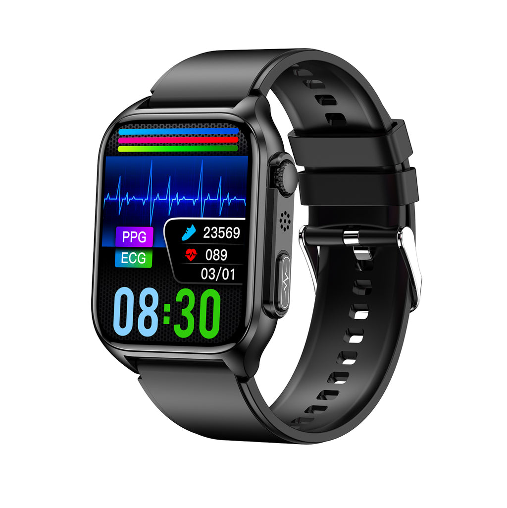 Montre Connectée TK12 ECG – Suivi Santé, Fréquence Cardiaque, Sommeil & Appels Bluetooth