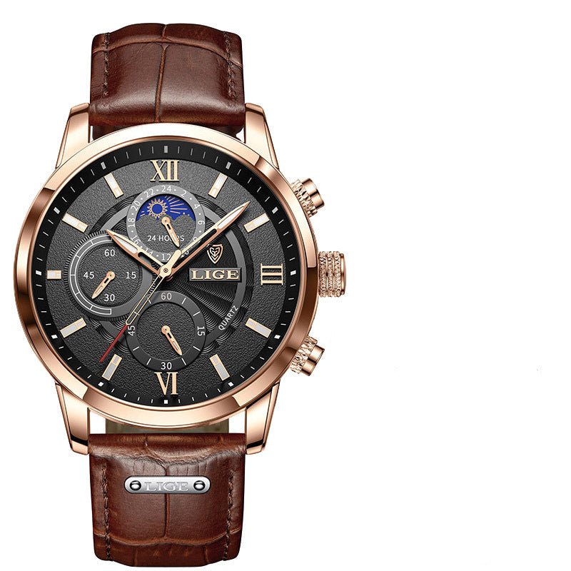 Montre Quartz LIGE Chronographe – Homme - Ejalahshop