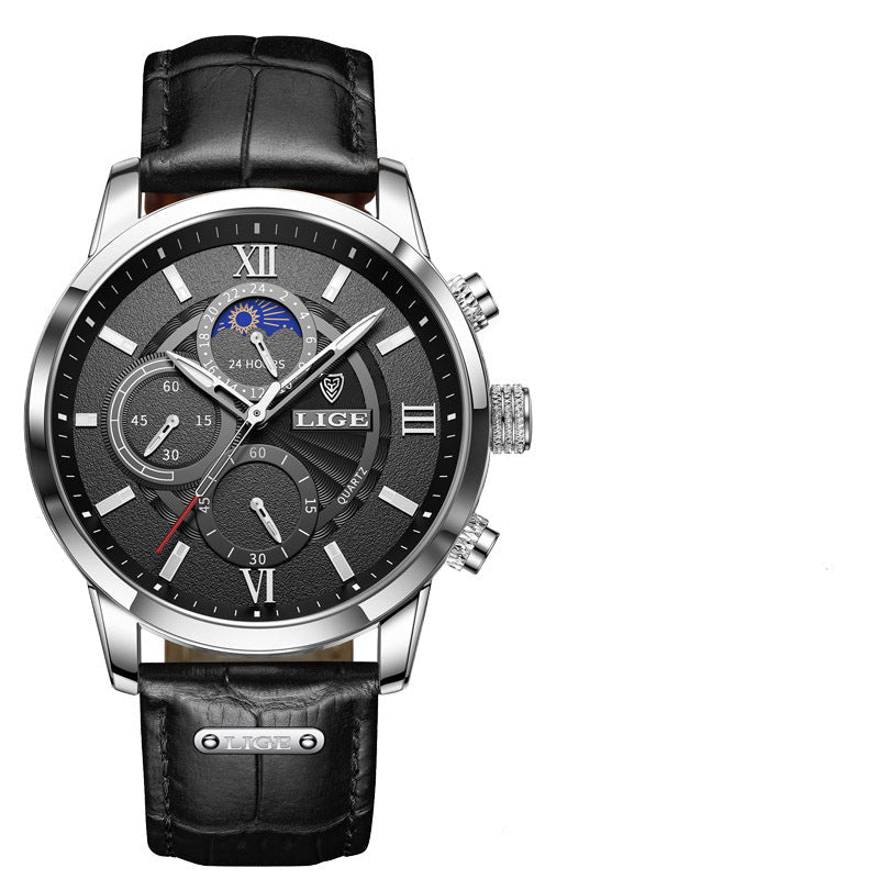 Montre Quartz LIGE Chronographe – Homme - Ejalahshop