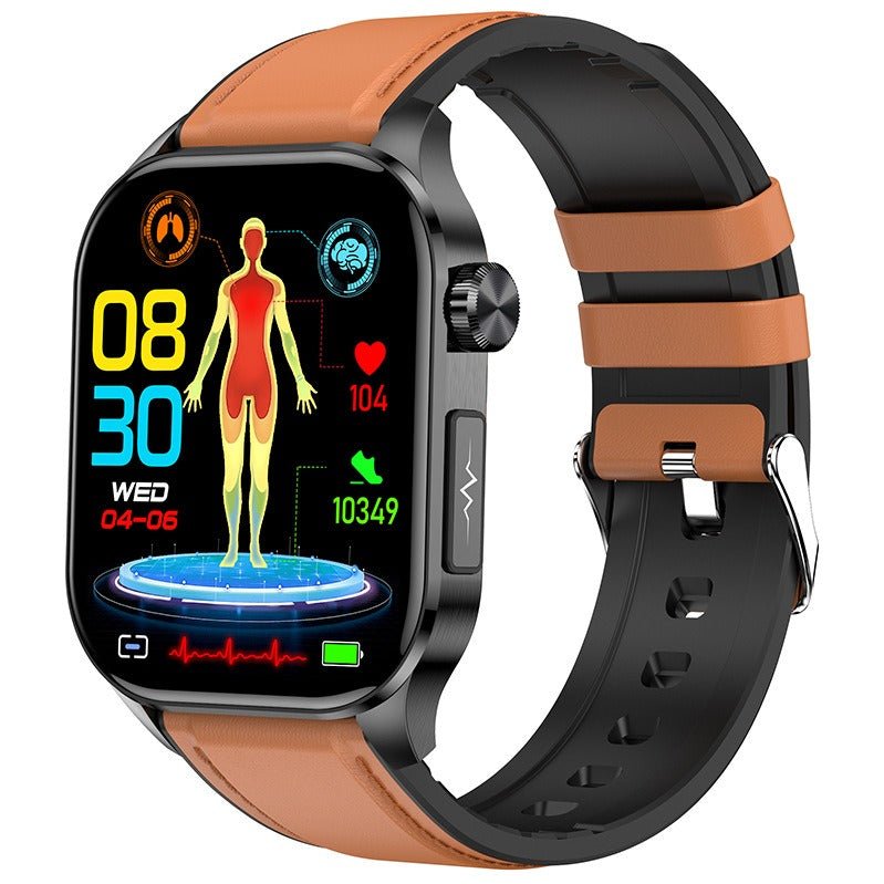 New ET580 smartwatch ECG blood glucose uric acid blood lipids body temperature men's photo and phone call watch - Ejalahshop