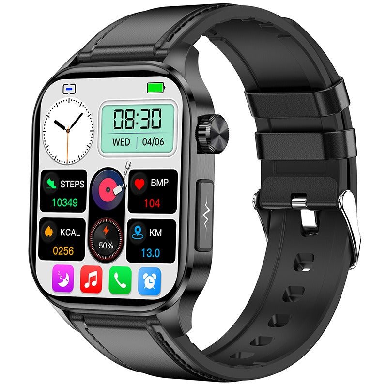 New ET580 smartwatch ECG blood glucose uric acid blood lipids body temperature men's photo and phone call watch - Ejalahshop