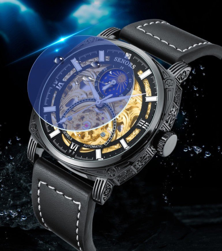 SENORS Sun Moon Star Wine Barrel Super Luminous Automatic Mechanical Watch Manufacturer Spot SN217 - Ejalahshop