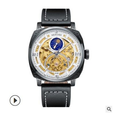 SENORS Sun Moon Star Wine Barrel Super Luminous Automatic Mechanical Watch Manufacturer Spot SN217 - Ejalahshop