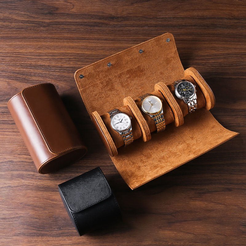 Watch Storage Box Portable Watch Box PU Three - Position Watch Box Dust - Proof And Anti - Fall Mechanical Watch Box Travel Watch Bag - Ejalahshop